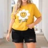 All Sunflowers And Smiles Tee, Mustard 1 All Sunflowers And Smiles Tee, Mustard -Chic Soul Store AllSunflowersAndSmilesTee Mustard 0788