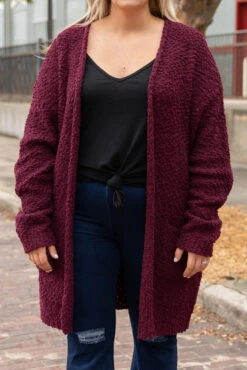 All The Warmth Cardigan, Burgundy -Chic Soul Store AllTheWarmthCardigan Burgundy 1730