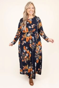 Almost Second Nature Dress, Navy -Chic Soul Store AlmostSecondNatureDress Navy 5