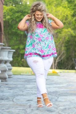 Alone Time Top, Emerald-Magenta -Chic Soul Store AloneTimeTop Emerald Magenta 11