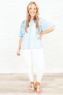 Always Ahead Top, Light Blue 10 Always Ahead Top, Light Blue -Chic Soul Store AlwaysAheadTop LightBlue 4