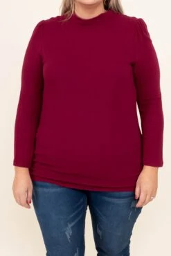 Always Be Happy Top, Burgundy 11 Always Be Happy Top, Burgundy -Chic Soul Store AlwaysBeHappyTop Burgundy 2