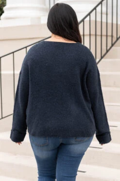 Always Better With You Sweater, Navy -Chic Soul Store AlwaysBetterWithYouSweater Navy 0157