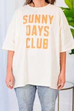 Always Blooming Boyfriend Tee, Ivory -Chic Soul Store AlwaysBloomingBoyfriendTee Ivory 2