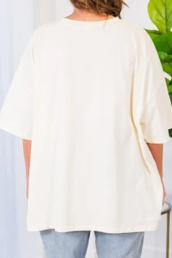 Always Blooming Boyfriend Tee, Ivory -Chic Soul Store AlwaysBloomingBoyfriendTee Ivory