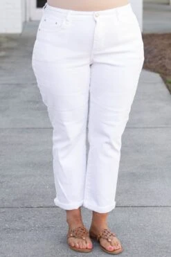 Always Loving Mom Jeans, White -Chic Soul Store AlwaysLovingMomJeans White 8098