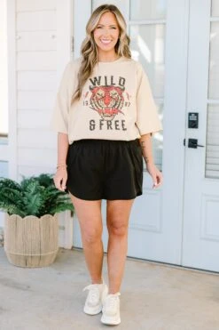Sporty Chic Short, Black -Chic Soul Store AlwaysWildandFreeBoyfriendTee LightMocha 6 5f17db97 73ae 4f75 aec8 5e9099ebc946