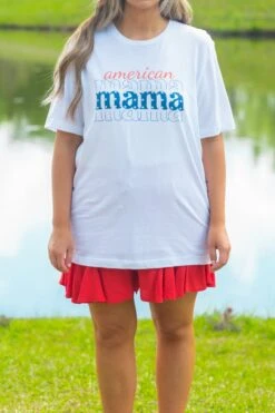 American Mama Tee, White -Chic Soul Store AmericanMamaTee White 2