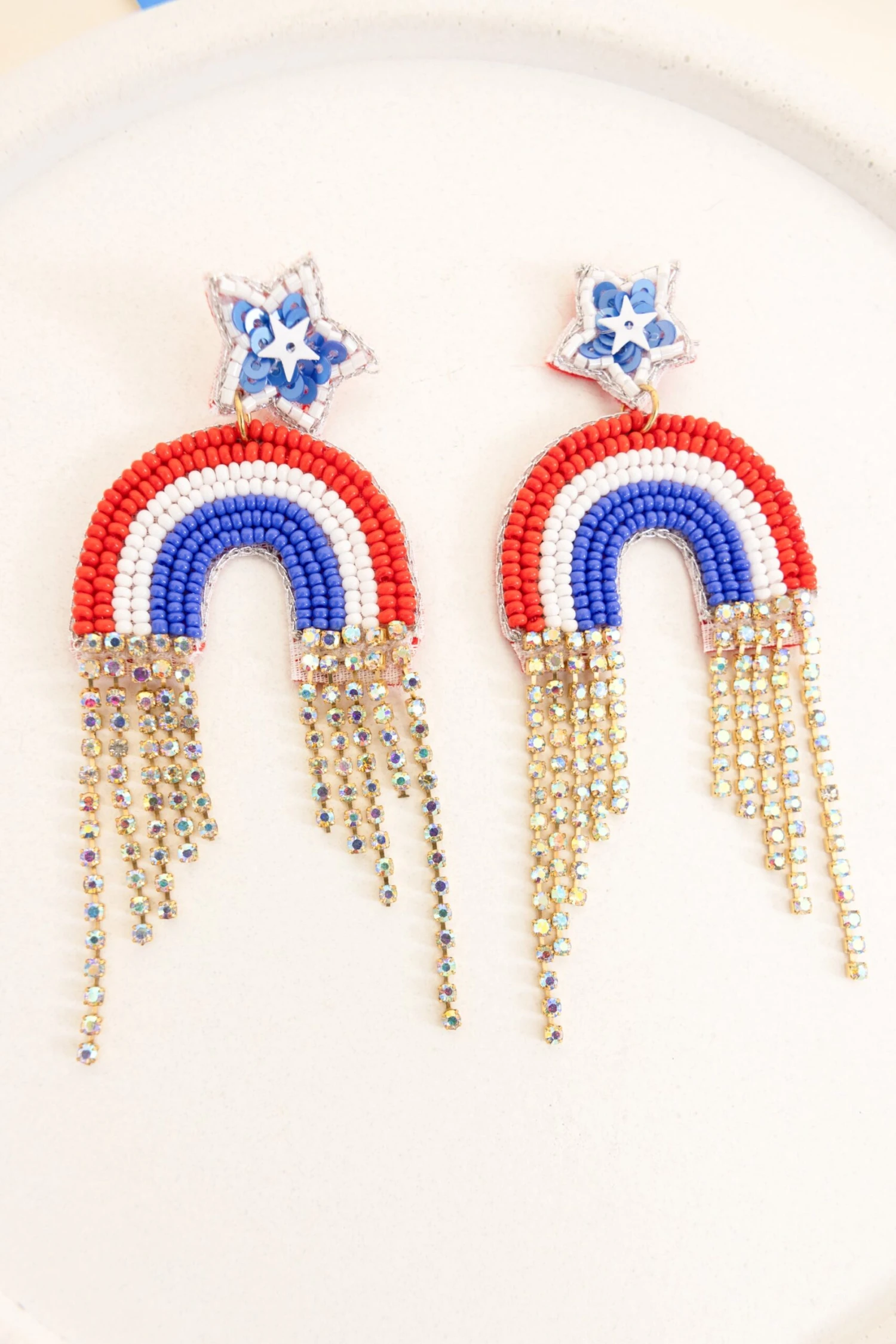 American Rainbow Earrings, Blue 3 American Rainbow Earrings, Blue