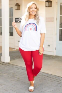 Business Lady Pants, Red -Chic Soul Store AmericanRainbowTee White 5541