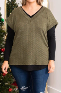 Anticipating This Moment Sweater Vest, Olive -Chic Soul Store AnticipatingThisMomentSweaterVest Olive 1039