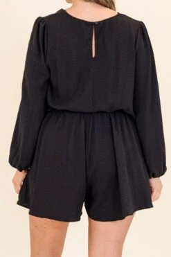 Anyone's Guess Romper, Black -Chic Soul Store Anyone sGuessRomper Black 2