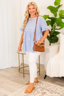 As Pretty As Me Top, Blue -Chic Soul Store AsPrettyAsMeTop Blue 5