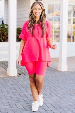 Bare Necessities Set, Neon Coral Fuchsia 13 Bare Necessities Set, Neon Coral Fuchsia -Chic Soul Store BareNecessitiesSet NeonCoralFuchsia 7