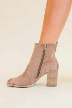 Basic Needs Booties, Taupe -Chic Soul Store BasicNeedsBooties Taupe 4