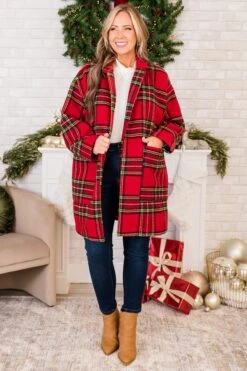 Be Merry Jacket, Red Multi -Chic Soul Store BeMerryJacket Red 5