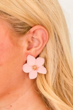 Be My Lotus Earrings, Light Pink