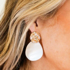 Be Your Best Self Earrings, White -Chic Soul Store BeYourBestSelfEarrings White 4