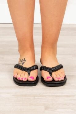 Beach Braid Sandals, Black -Chic Soul Store BeachBraidSandals Black 3