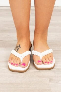 Beach Braid Sandals, White -Chic Soul Store BeachBraidSandals White 4