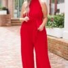 Beautiful Essence Jumpsuit, Red -Chic Soul Store BeautifulEssenceJumpsuit Red 3