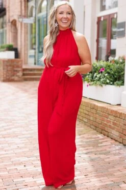 Beautiful Essence Jumpsuit, Red -Chic Soul Store BeautifulEssenceJumpsuit Red 4
