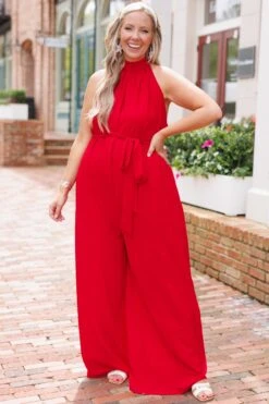 Beautiful Essence Jumpsuit, Red -Chic Soul Store BeautifulEssenceJumpsuit Red 5