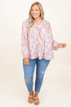 Beautiful Masterpiece Top, Orange Multi -Chic Soul Store BeautifulMasterpieceTop OrangeMulti 9941