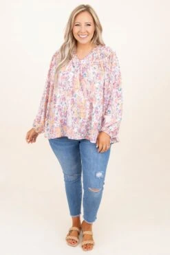 Beautiful Masterpiece Top, Orange Multi -Chic Soul Store BeautifulMasterpieceTop OrangeMulti 9942