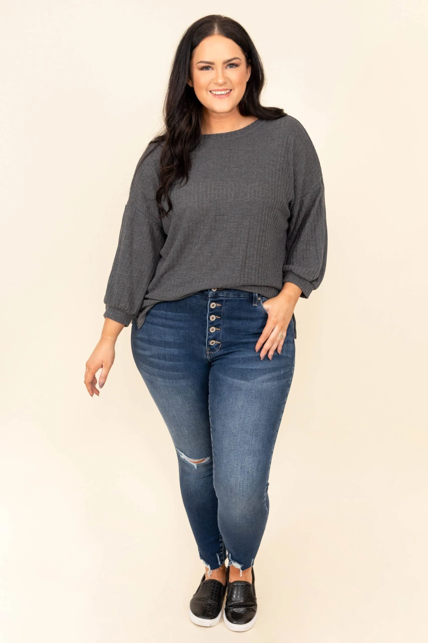 Because Of You Jeans, Dark Wash 4 Because Of You Jeans, Dark Wash - Image 2