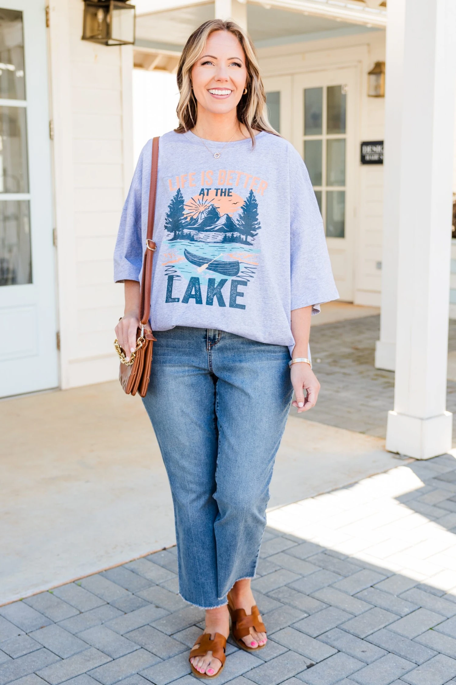 Better At The Lake Boyfriend Tee, Heather Gray 6 Better At The Lake Boyfriend Tee, Heather Gray - Image 4
