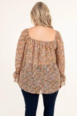 Bless And Love Top, Coral Multi -Chic Soul Store BlessAndLoveTop CoralMulti 5384