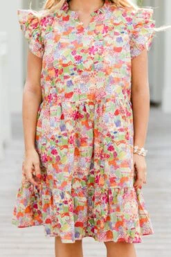 Blissful Garden Dress, Orange -Chic Soul Store BlissfulGardenDress Orange 2