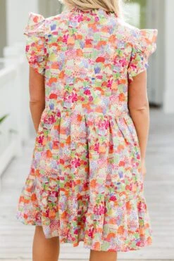 Blissful Garden Dress, Orange -Chic Soul Store BlissfulGardenDress Orange