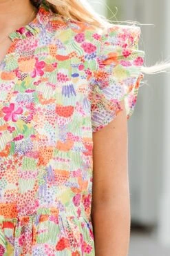 Blissful Garden Dress, Orange -Chic Soul Store BlissfulGardenDress Orange 3