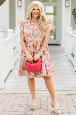 Blissful Garden Dress, Orange -Chic Soul Store BlissfulGardenDress Orange 4