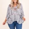 Blooming Perfection Top, Ivory-Black -Chic Soul Store BloomingPerfectionTop Ivory Black 8636