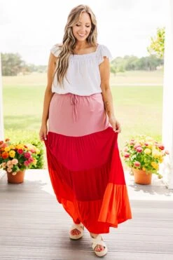 Blossom Boulevard Skirt, Pink -Chic Soul Store BlossomBoulevardSkirt Pink 5