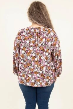 Blossoming Courage Top, Black Multi -Chic Soul Store BlossomingCourageTop BlackMulti 0760