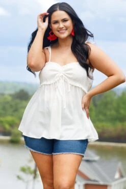 Blossoming Flower Top, White