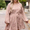 Blossoms Of Passion Dress, Toffee -Chic Soul Store BlossomsOfPassionDress Toffee 3