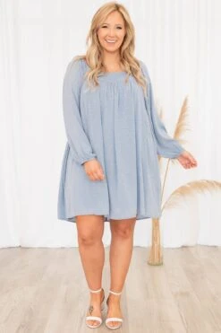 Blue Skies Dress, Dusty Blue 10 Blue Skies Dress, Dusty Blue -Chic Soul Store BlueSkiesDress DustyBlue 3303