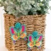 Blushing Butterflies Earrings, Teal -Chic Soul Store BlushingButterfliesEarrings Teal 9434