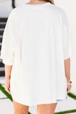 Boat Waves & Lake Days Boyfriend Tee, Ivory -Chic Soul Store BoatWaves LakeDaysBoyfriendTee Ivory 2