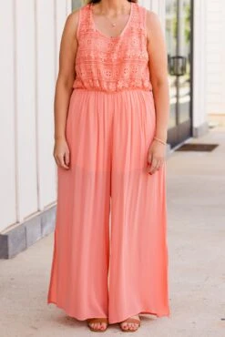 Boho In Lace Jumpsuit, Peach -Chic Soul Store BohoInLaceJumpsuit Peach 3 28bc89cb 2830 4088 b1d3 610ea1796270