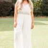 Boho In Lace Jumpsuit, White -Chic Soul Store BohoInLaceJumpsuit White 4
