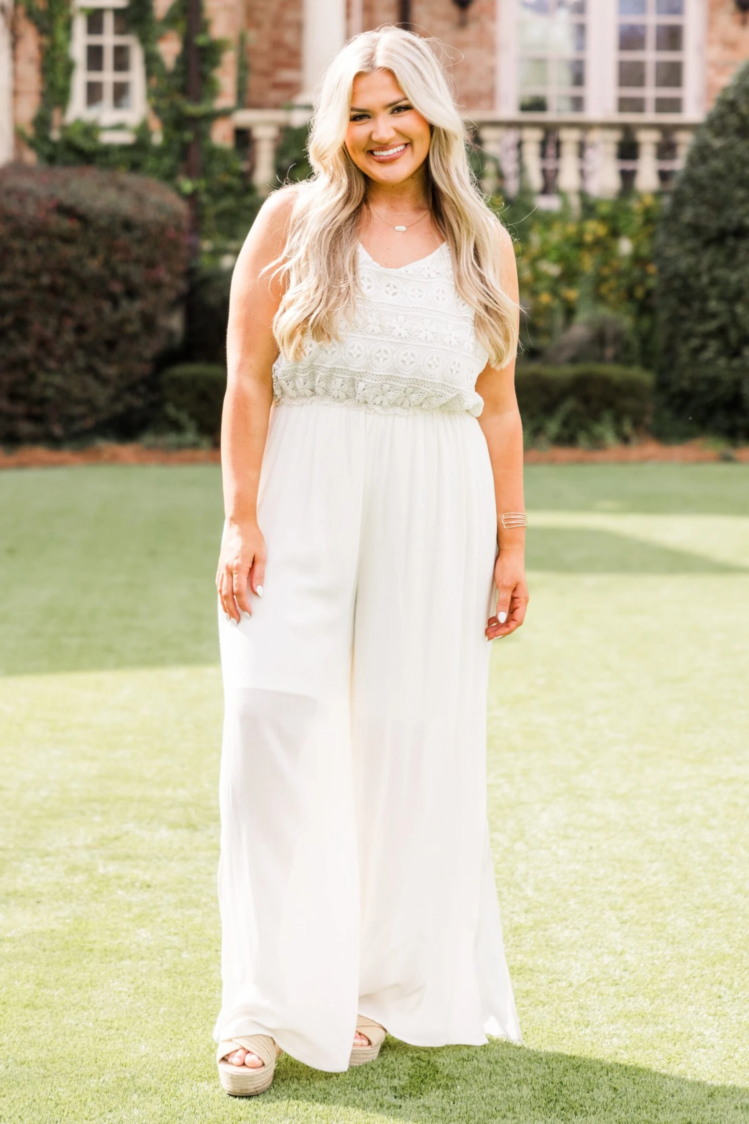 Boho In Lace Jumpsuit, White 3 Boho In Lace Jumpsuit, White
