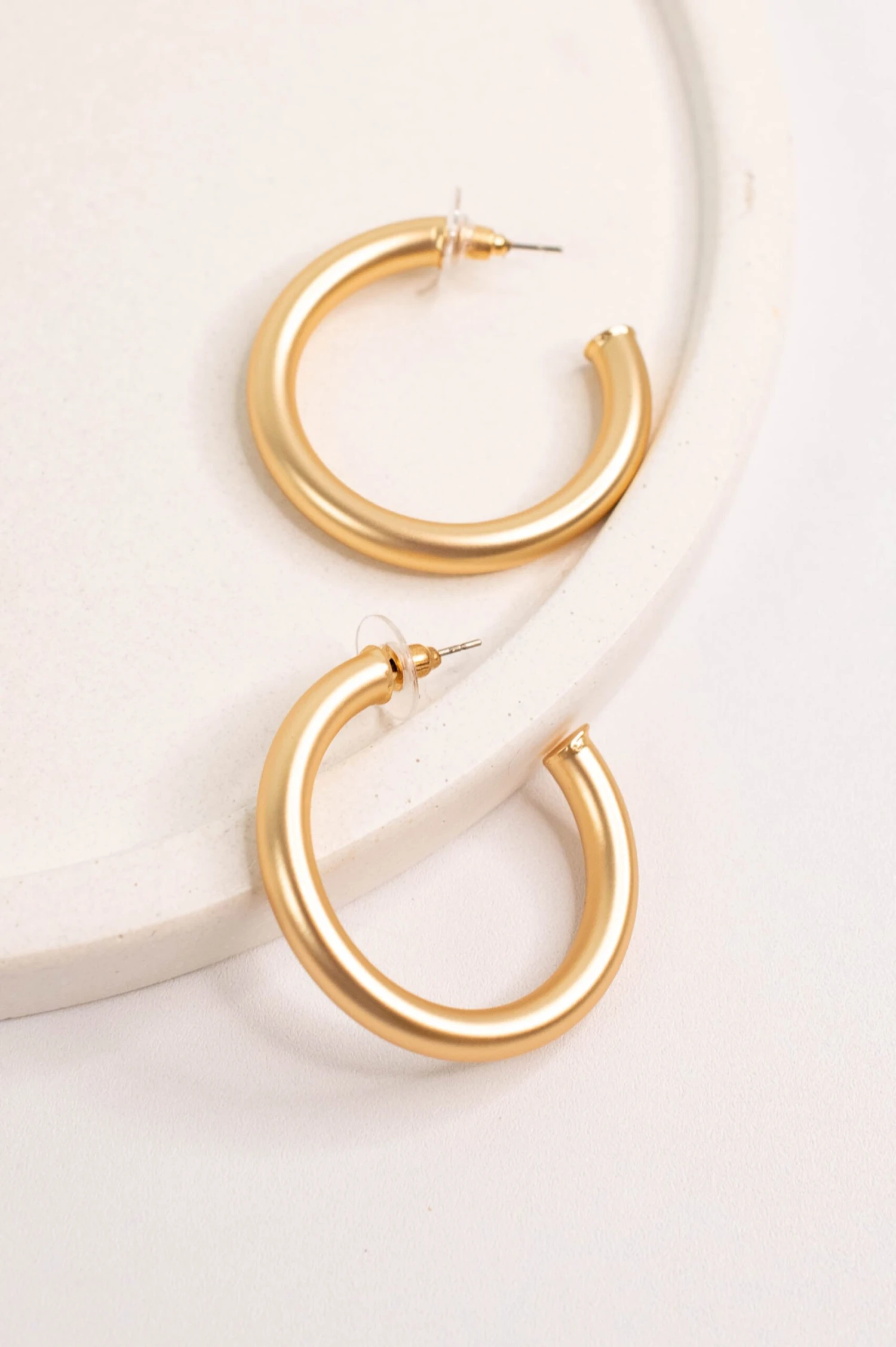 Bold Is Better Earrings, Matte Gold 4 Bold Is Better Earrings, Matte Gold - Image 2
