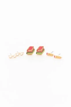 Book Smart Earrings, Gold 7 Book Smart Earrings, Gold -Chic Soul Store BookSmartEarrings Gold 9861