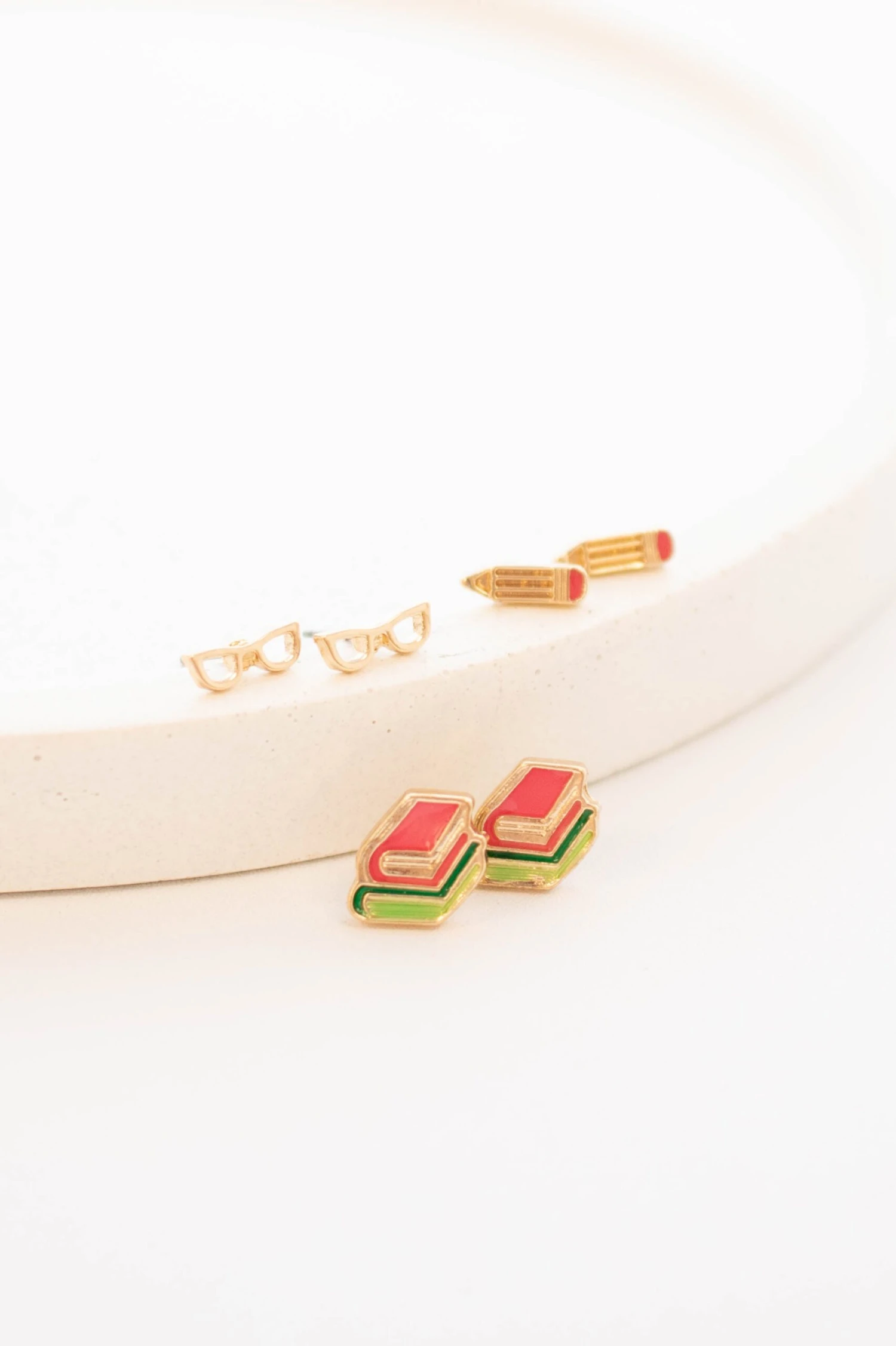 Book Smart Earrings, Gold 4 Book Smart Earrings, Gold - Image 2